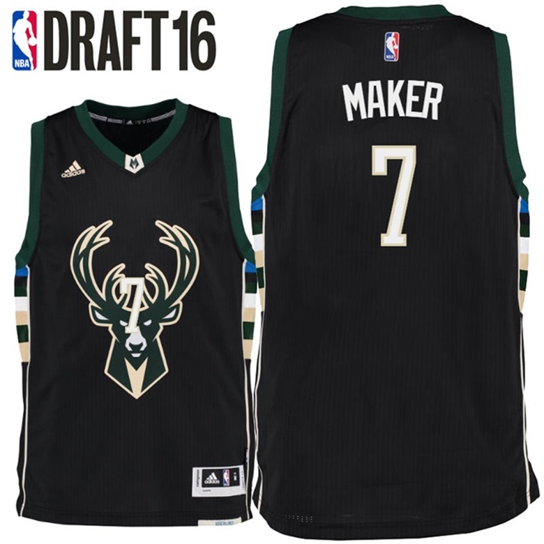 Thon Maker Milwaukee Bucks #7 2016 NBA Draft Alternate Black Jersey Thon Maker Milwaukee Bucks #7 2016 NBA Draft Alternate Black Jersey