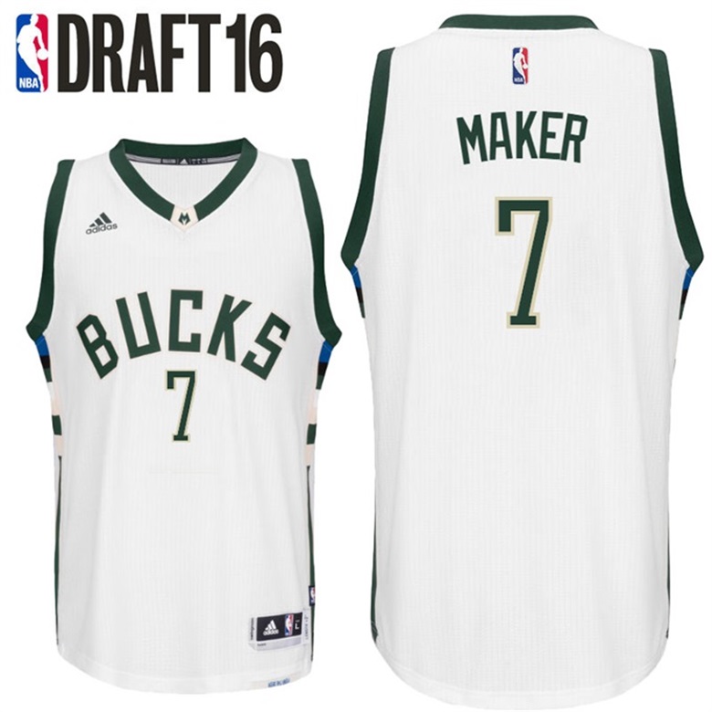 Thon Maker Milwaukee Bucks #7 2016 NBA Draft Home White Jersey Thon Maker Milwaukee Bucks #7 2016 NBA Draft Home White Jersey