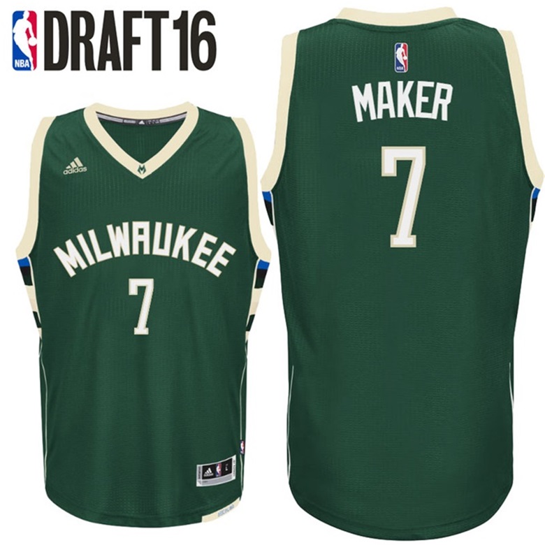 Thon Maker Milwaukee Bucks #7 2016 NBA Draft Road Green Jersey Thon Maker Milwaukee Bucks #7 2016 NBA Draft Road Green Jersey