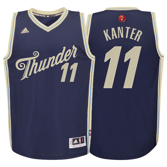 NBA 2015-16 Season Oklahoma City Thunder #11 Enes Kanter Christmas Navy Jersey NBA 2015-16 Season Oklahoma City Thunder #11 Enes Kanter Christmas Navy Jersey