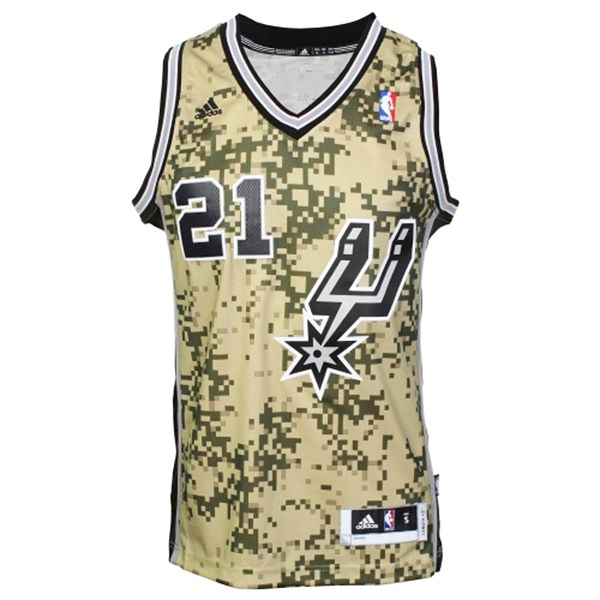 Tim Duncan San Antonio Spurs #21 New Camo Jersey