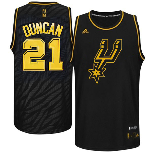 Tim Duncan San Antonio Spurs #21 Precious Metals Fashion Swingman Limited Edition Black Jersey