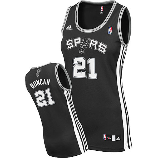 Women's Tim Duncan San Antonio Spurs #21 Swingman Womens Black Jersey Women's Tim Duncan San Antonio Spurs #21 Swingman Womens Black Jersey