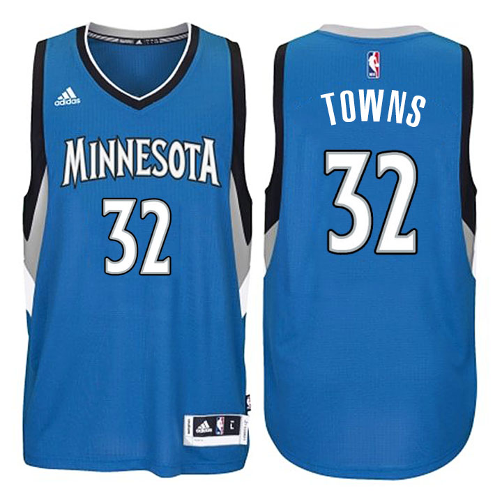 Minnesota Timberwolves #32 Karl-Anthony Towns New Swingman Road Blue Jersey