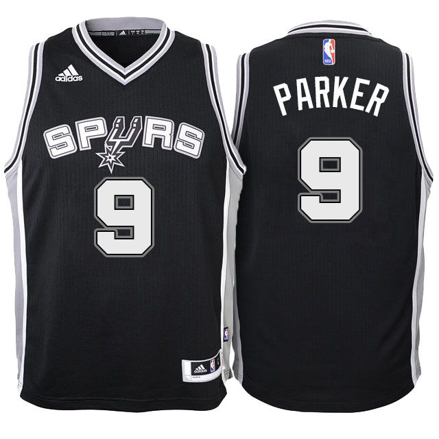 Youth Tony Parker San Antonio Spurs #9 New Swingman Road Black Jersey