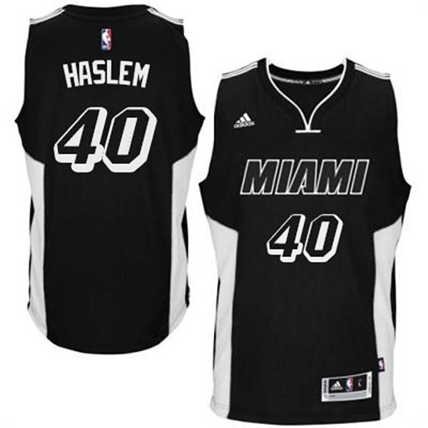 Udonis Haslem Miami Heat #40 2014-15 New Swingman Road Black Tie Jersey