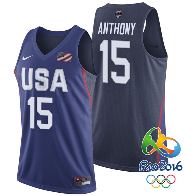 Carmelo Anthony USA Dream Twelve Team #15 2016 Rio Olympics Navy Jersey Carmelo Anthony USA Dream Twelve Team #15 2016 Rio Olympics Navy Jersey