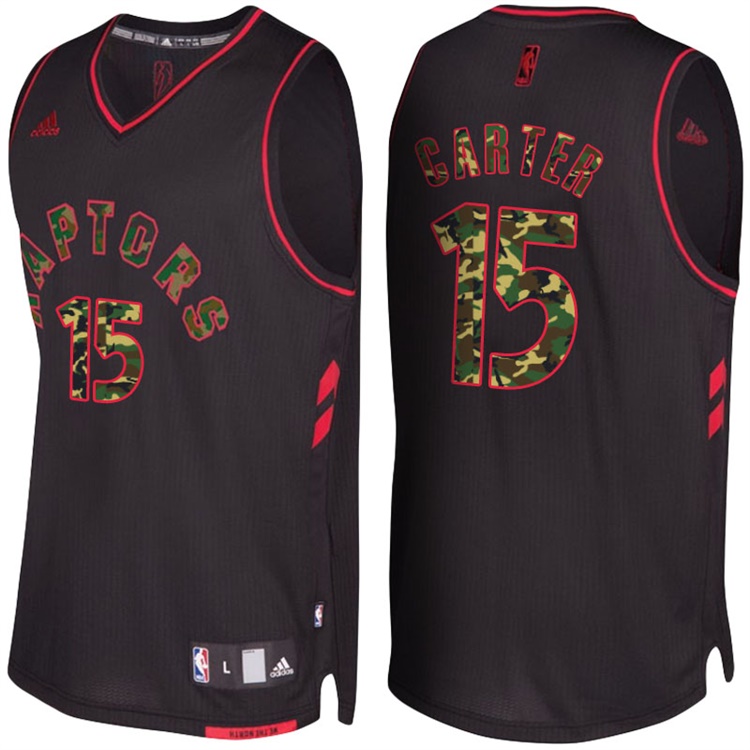 Vince Carter Toronto Raptors #15 Black Camo Fashio Swingman Jersey