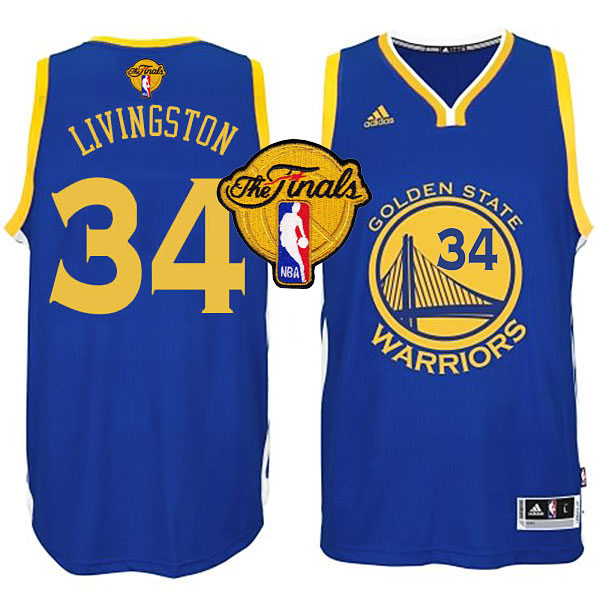 NBA 2015 Finals Warriors Shaun Livingston New Swingman Blue Jersey