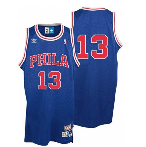 Wilt Chamberlain Philadelphia 76ers #13 Soul Swingman Blue Jersey
