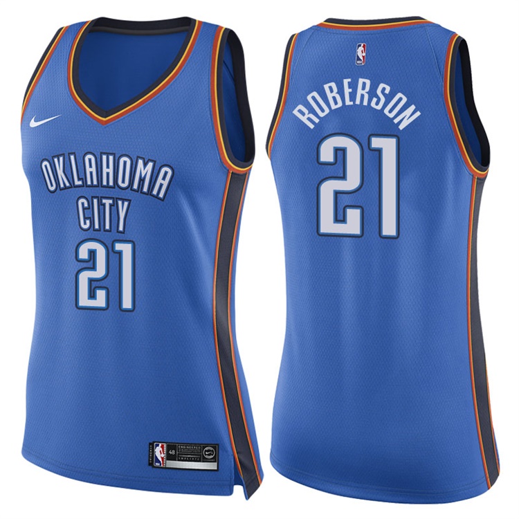 Women's 2017-18 Season Andre Roberson Oklahoma City Thunder #21 Icon Blue Swingman Jersey