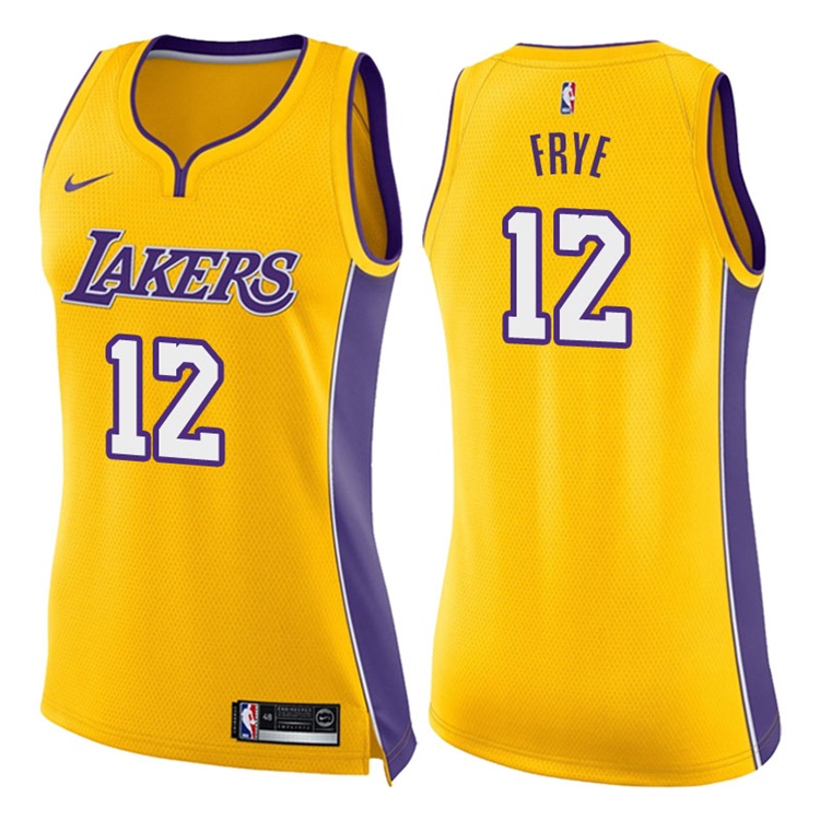 Women's 2017-18 Season Channing Frye Los Angeles Lakers #12 Icon Gold Swingman Jersey