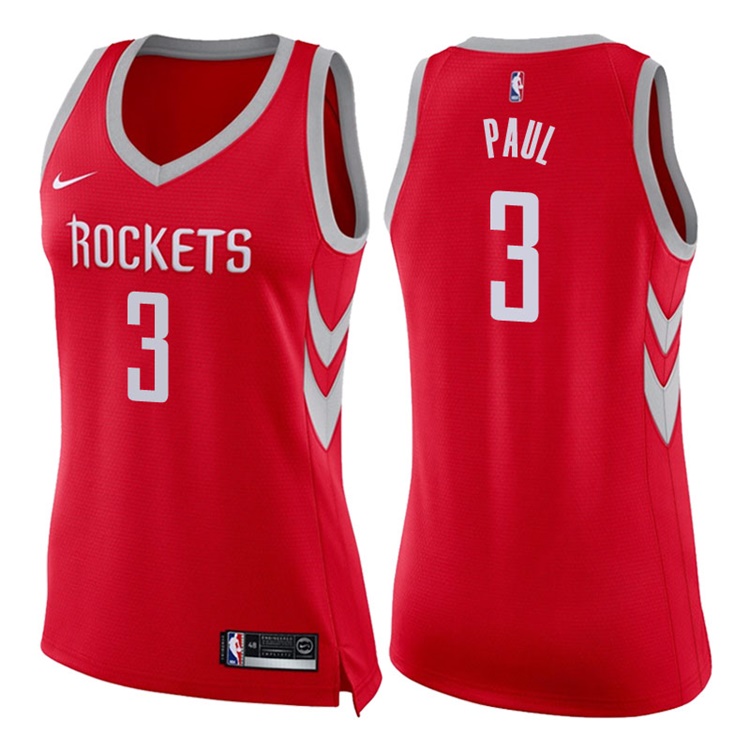 Women's 2017-18 Season Chris Paul Houston Rockets #3 Icon Red Swingman Jersey