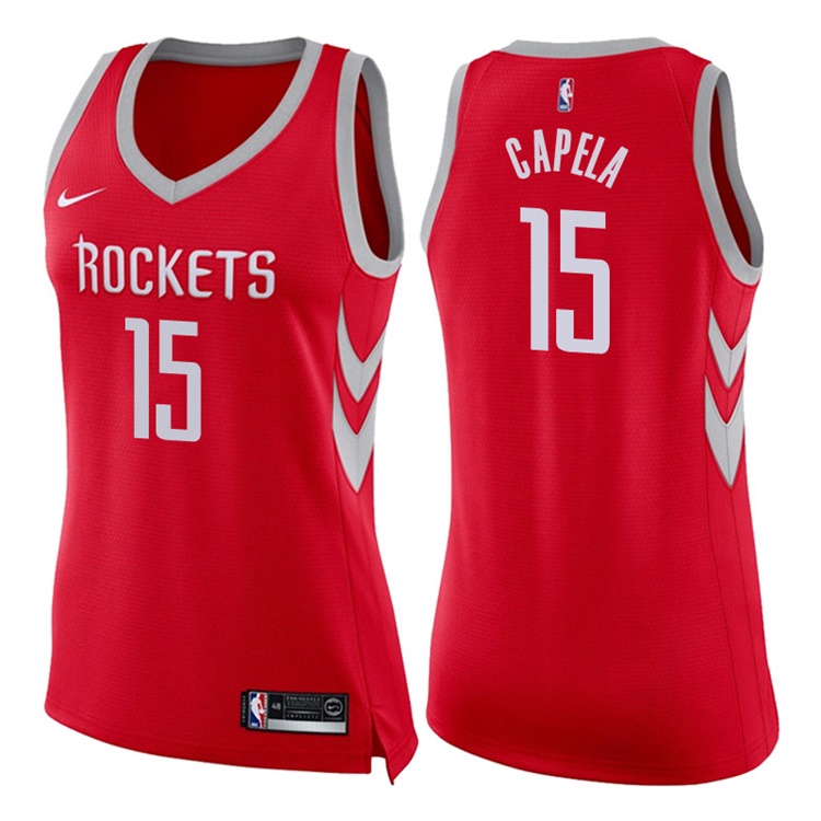 Women's 2017-18 Season Clint Capela Houston Rockets #15 Icon Red Swingman Jersey