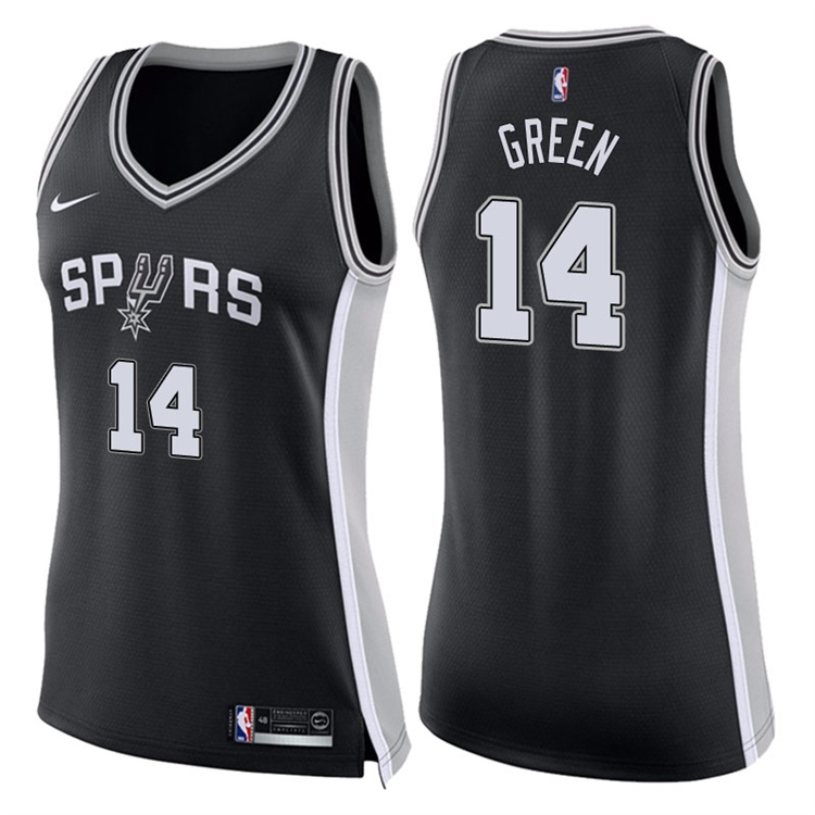 Women's 2017-18 Season Danny Green San Antonio Spurs #14 Icon Black Swingman Jersey