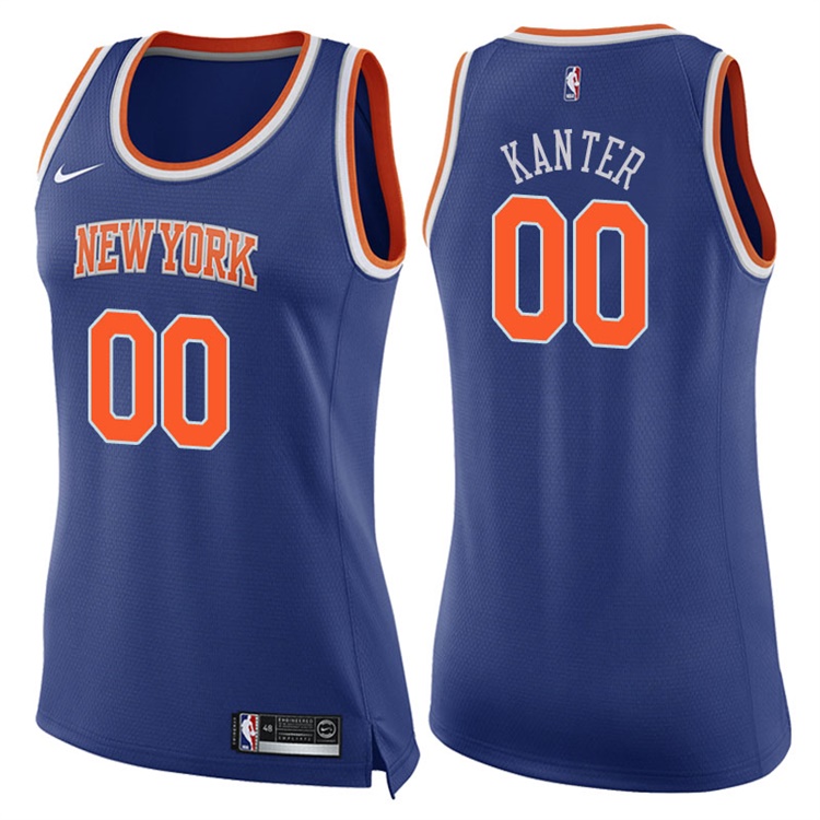 Women's 2017-18 Season Enes Kanter New York Knicks #00 Icon Blue Swingman Jersey