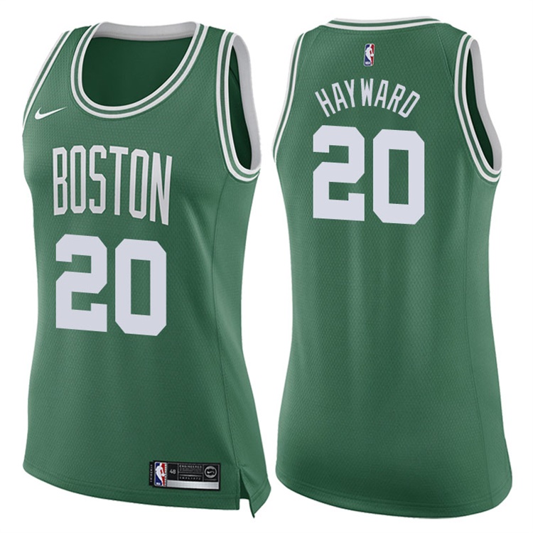 Women's 2017-18 Season Gordon Hayward Boston Celtics #20 Icon Green Swingman Jersey