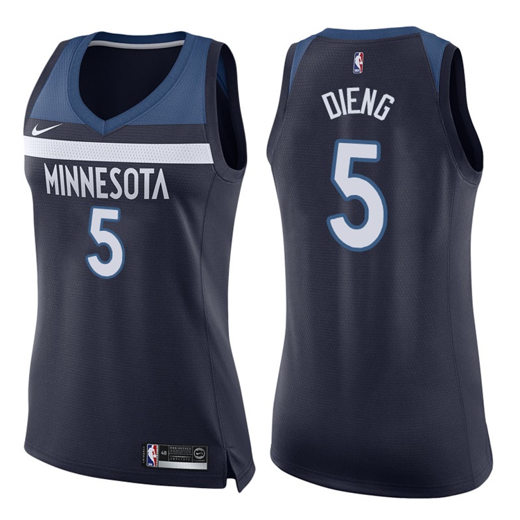 Women's 2017-18 Season Gorgui Dieng Minnesota Timberwolves #5 Icon Navy Swingman Jersey