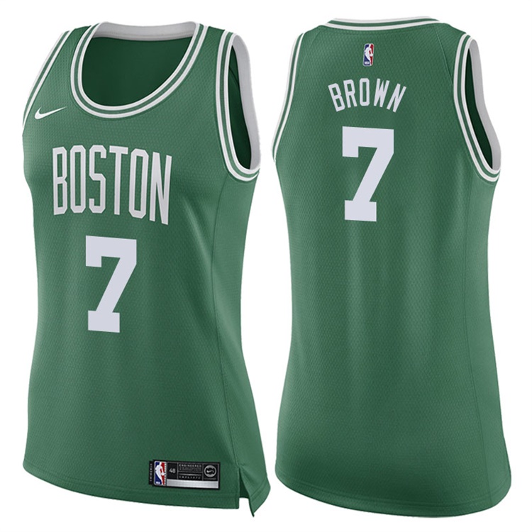 Women's 2017-18 Season Jaylen Brown Boston Celtics #7 Icon Green Swingman Jersey