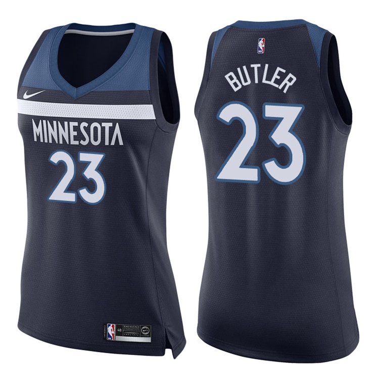 Women's 2017-18 Season Jimmy Butler Minnesota Timberwolves #23 Icon Navy Swingman Jersey