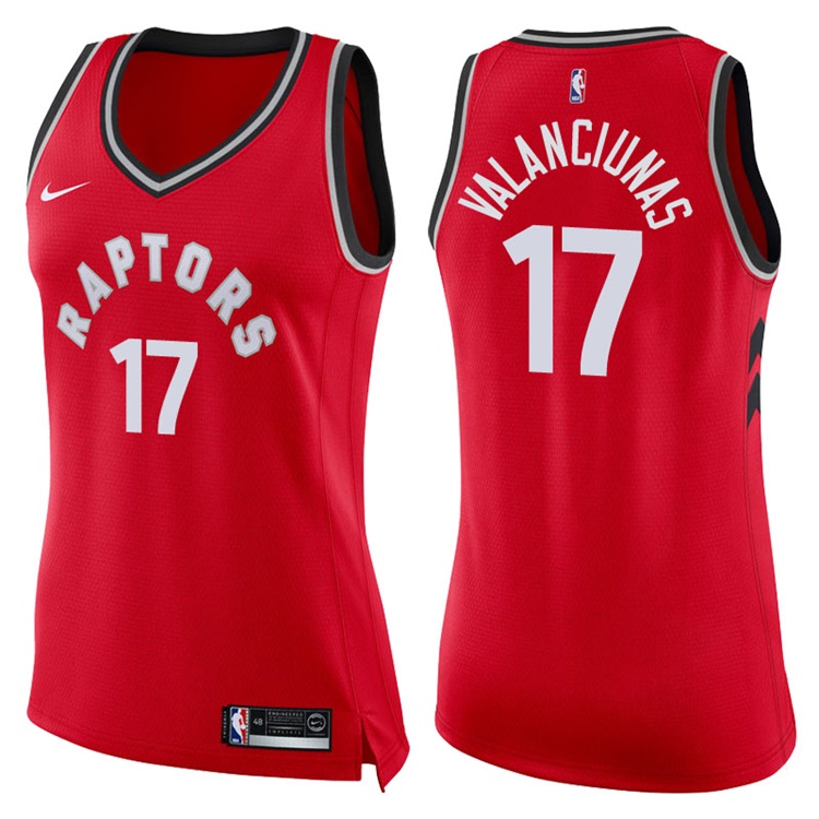 Women's 2017-18 Season Jonas Valanciunas Toronto Raptors #17 Icon Red Swingman Jersey