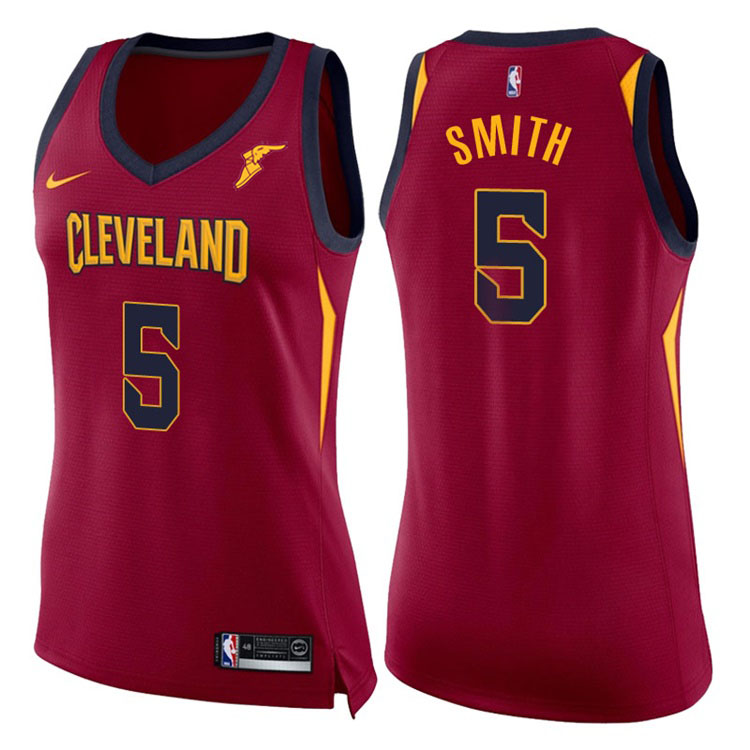 Women's 2017-18 Season JR Smith Cleveland Cavaliers #5 Icon Wine Swingman Jersey