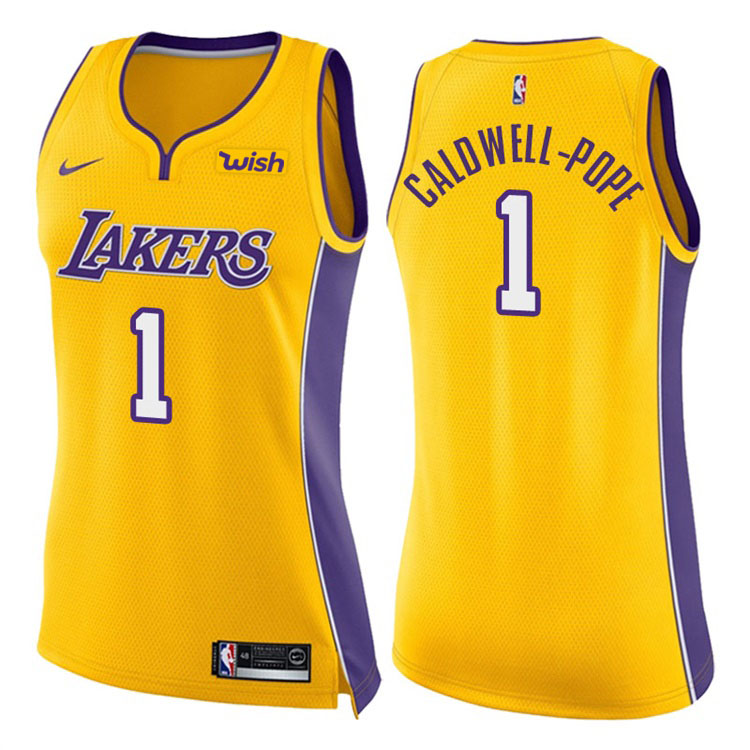 Women's 2017-18 Season Kentavious Caldwell-Pope Los Angeles Lakers #1 Icon Yellow Swingman Jersey