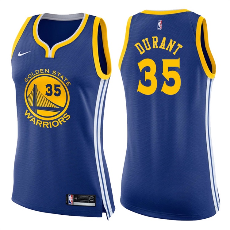 Women's 2017-18 Season Kevin Durant Golden State Warriors #35 Icon Blue Swingman Jersey