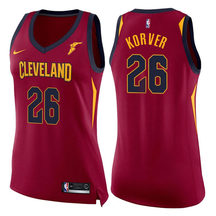 Women's 2017-18 Season Kyle Korver Cleveland Cavaliers #26 Icon Wine Swingman Jersey