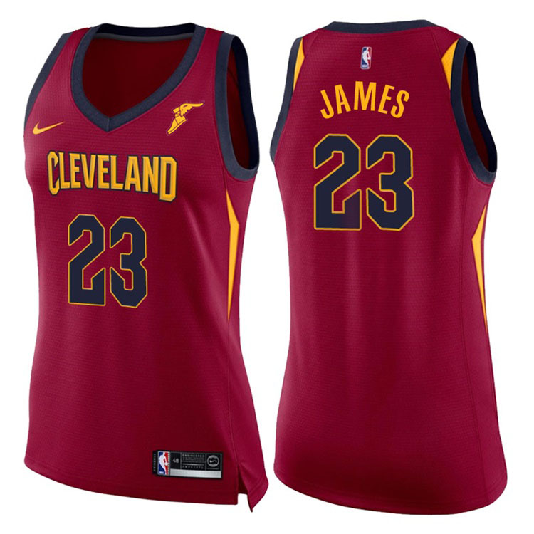 Women's 2017-18 Season LeBron James Cleveland Cavaliers #23 Icon Wine Swingman Jersey
