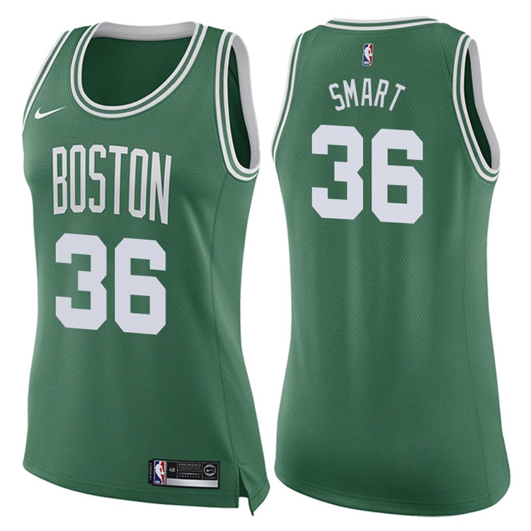 Women's 2017-18 Season Marcus Smart Boston Celtics #36 Icon Green Swingman Jersey