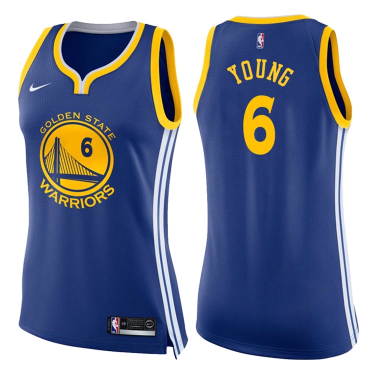 Women's 2017-18 Season Nick Young Golden State Warriors #6 Icon Blue Swingman Jersey
