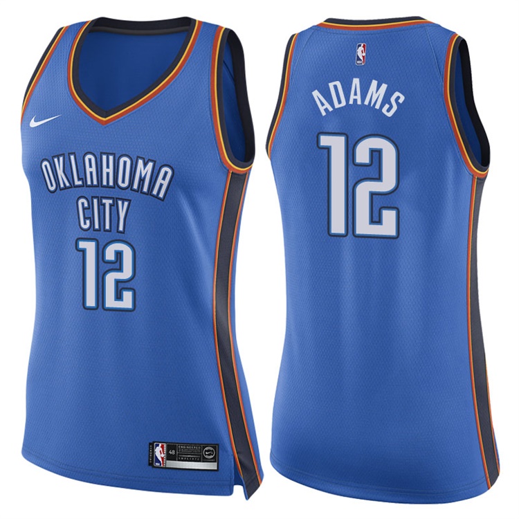 Women's 2017-18 Season Steven Adams Oklahoma City Thunder #12 Icon Blue Swingman Jersey