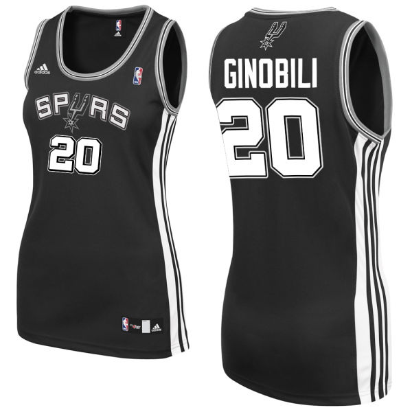 Women's Manu Ginobili San Antonio Spurs #20 Black Jersey Women's Manu Ginobili San Antonio Spurs #20 Black Jersey