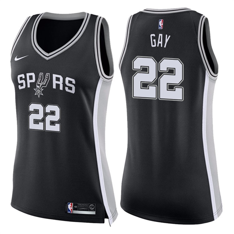 Women's 2017-18 Season Rudy Gay San Antonio Spurs #22 Icon Black Swingman Jersey