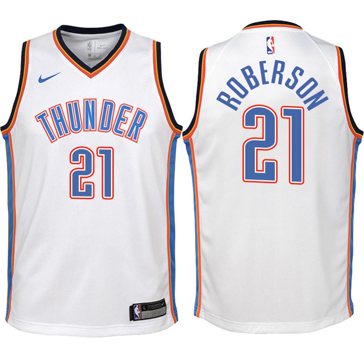 Youth 2017-18 Season Andre Roberson Oklahoma City Thunder #21 Association White Swingman Jersey