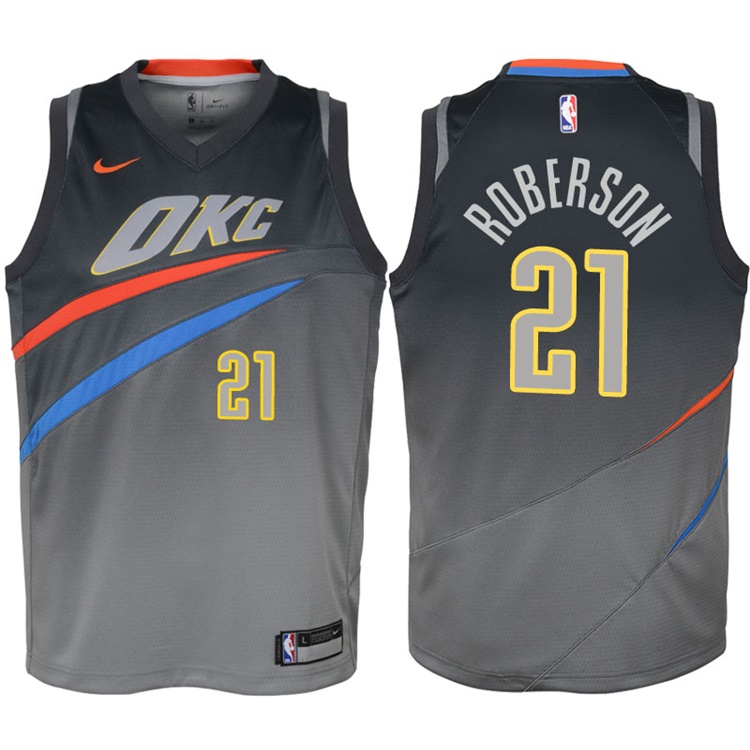 Youth 2017-18 Season Andre Roberson Oklahoma City Thunder #21 City Edition Gray Swingman Jersey