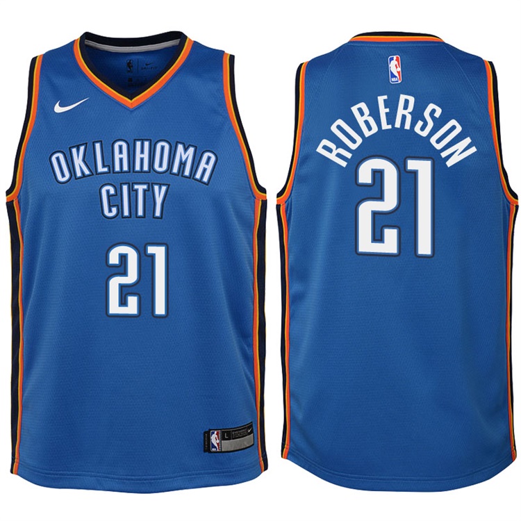 Youth 2017-18 Season Andre Roberson Oklahoma City Thunder #21 Icon Blue Swingman Jersey