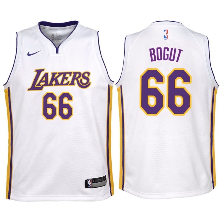 Youth 2017-18 Season Andrew Bogut Los Angeles Lakers #66 Association White Swingman Jersey