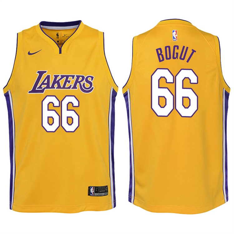 Youth 2017-18 Season Andrew Bogut Los Angeles Lakers #66 Icon Yellow Swingman Jersey