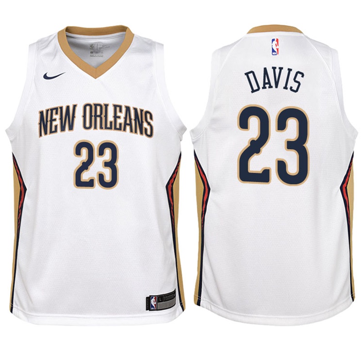 Youth 2017-18 Season Anthony Davis New Orleans Pelicans #23 Association White Swingman Jersey Youth 2017-18 Season Anthony Davis New Orleans Pelicans #23 Association White Swingman Jersey