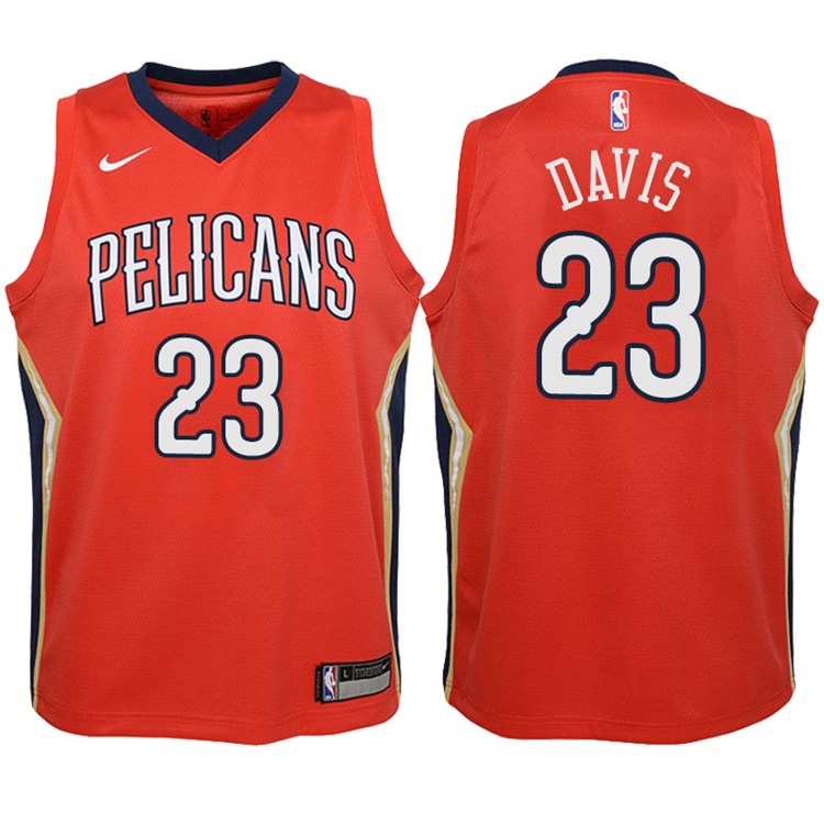 Youth 2017-18 Season Anthony Davis New Orleans Pelicans #23 Icon Red Swingman Jersey