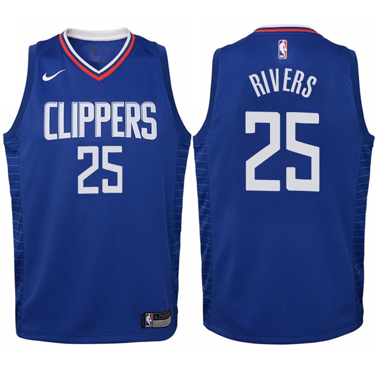 Youth 2017-18 Season Austin Rivers Los Angeles Clippers #25 Icon Blue Swingman Jersey