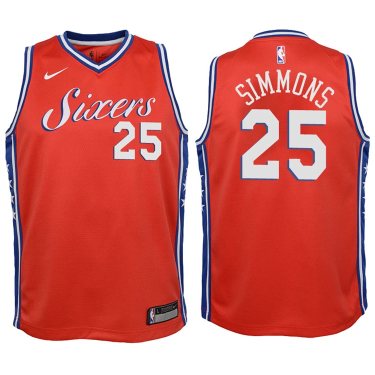 Youth 2017-18 Season Ben Simmons Philadelphia 76ers #25 Statement Red Swingman Jersey