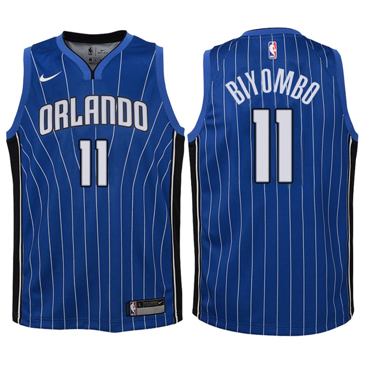 Youth 2017-18 Season Bismack Biyombo Orlando Magic #11 Icon Blue Swingman Jersey
