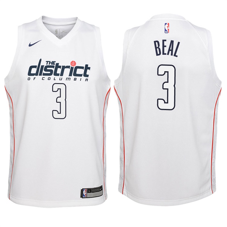 Youth 2017-18 Season Bradley Beal Washington Wizards #3 City Edition White Swingman Jersey