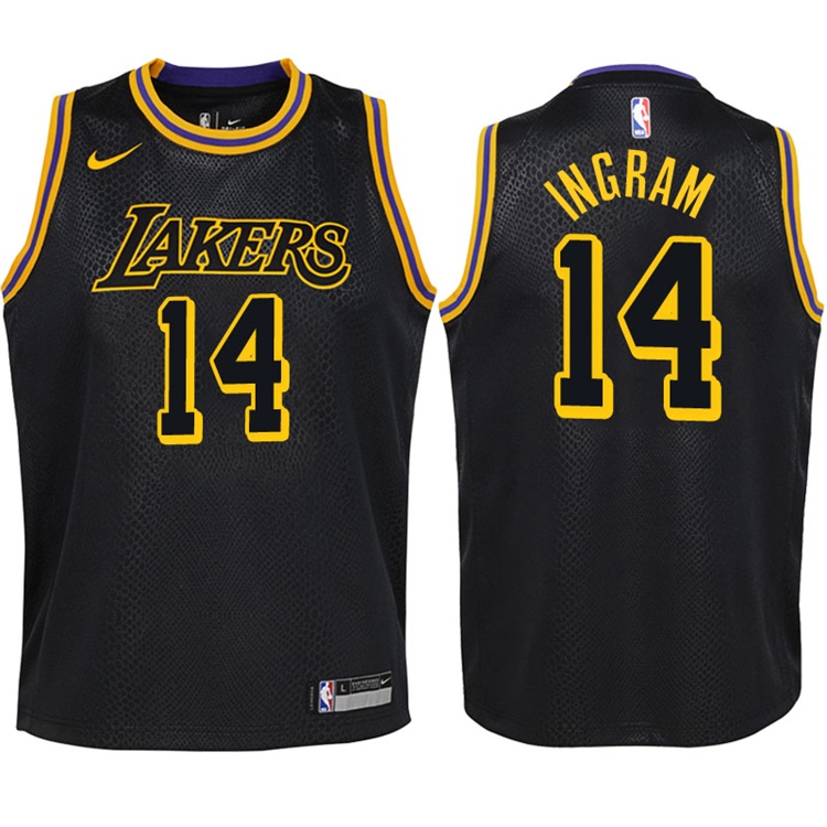 Youth 2017-18 Season Brandon Ingram Los Angeles Lakers #14 City Edition Black Swingman Jersey