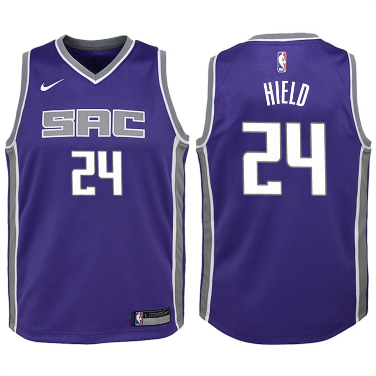 Youth 2017-18 Season Buddy Hield Sacramento Kings #24 Icon Purple Swingman Jersey