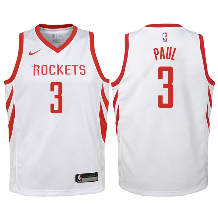 Youth 2017-18 Season Chris Paul Houston Rockets #3 Association White Swingman Jersey Youth 2017-18 Season Chris Paul Houston Rockets #3 Association White Swingman Jersey