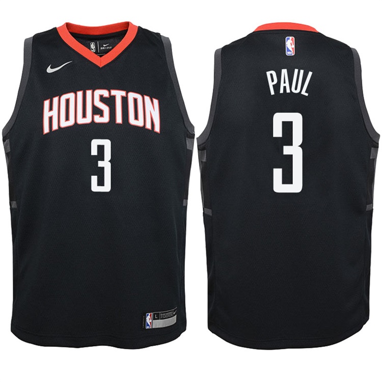 Youth 2017-18 Season Chris Paul Houston Rockets #3 City Edition Black Swingman Jersey Youth 2017-18 Season Chris Paul Houston Rockets #3 City Edition Black Swingman Jersey